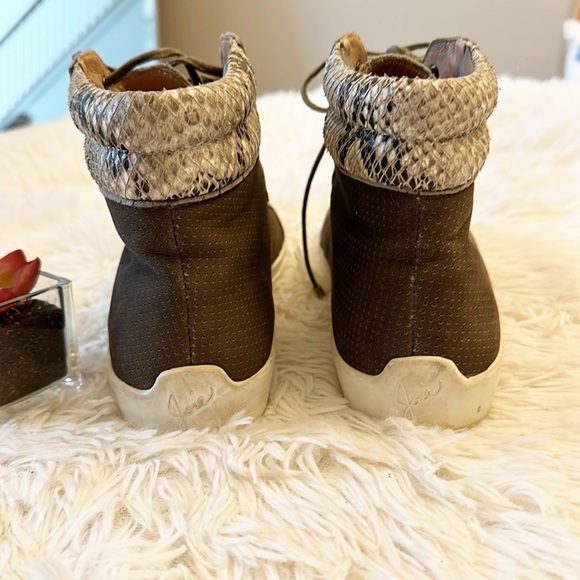 Joie Devon Snake print lace up high top sneakers platform shoes women size 38 8 - Picture 7 of 8